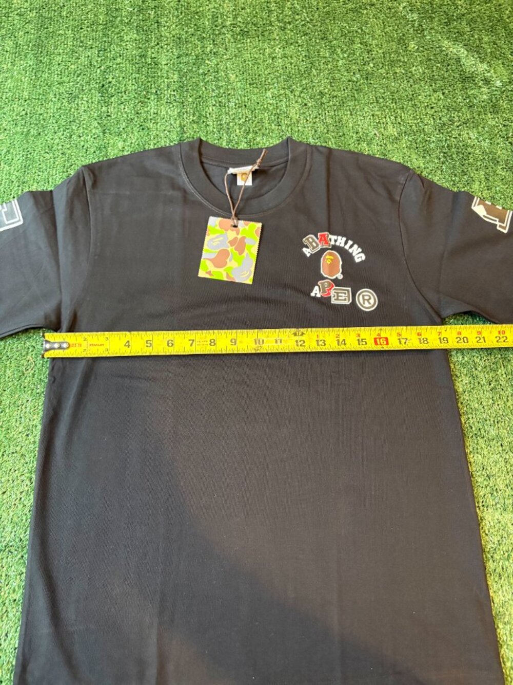 BAPE Varsity Style Logo Tee Black NWT - Picture 9 of 9